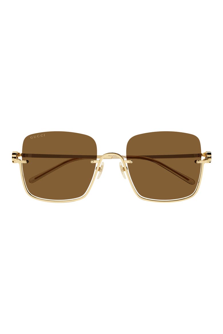 54mm Square Sunglasses, Main, color, GOLD