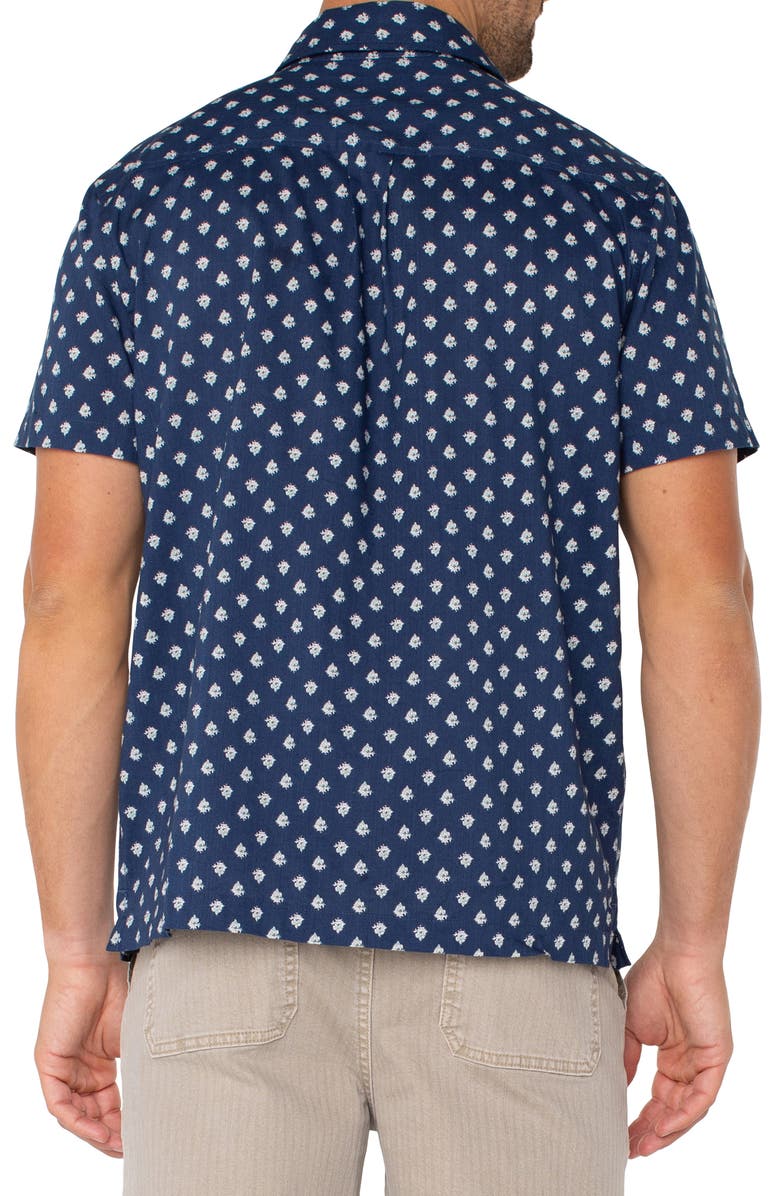 Liverpool Los Angeles Floral Print Short Sleeve Button-Up Shirt, Alternate, color, 