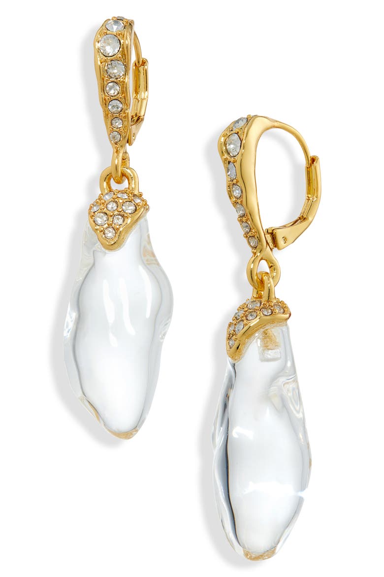 Liquid Lucite® Drop Earrings, Main, color, CLEAR/ CRYSTALS