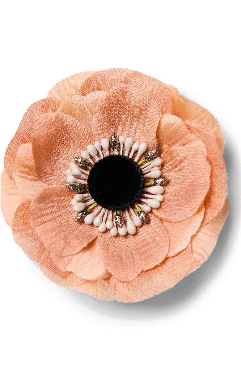 Helena Simon The Peach Anemone Floral Brooch, Main, color, Peach
