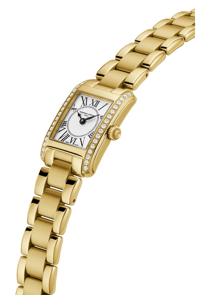 FC Classics Carrée Rectangular Diamond Bracelet Watch, 23mm x 21mm, Alternate, color, GOLD-TONE