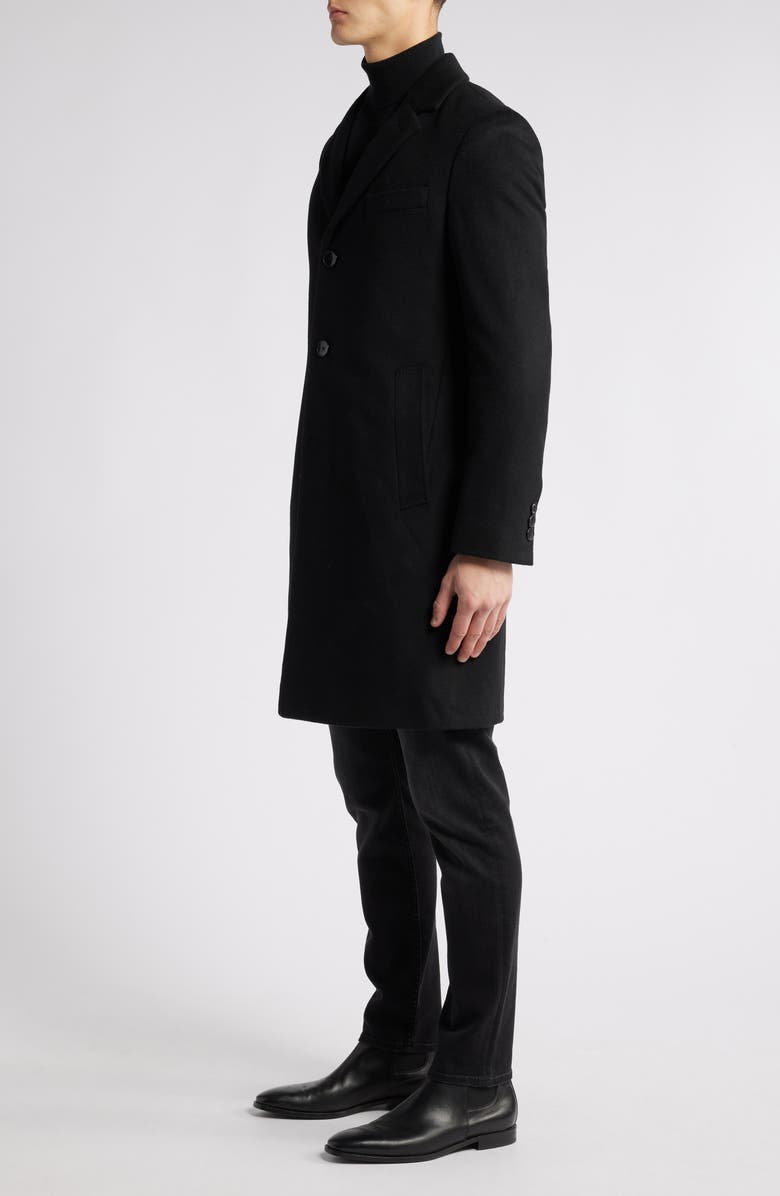 BOSS Hyde Felted Wool & Cashmere Car Coat, Alternate, color, Blk