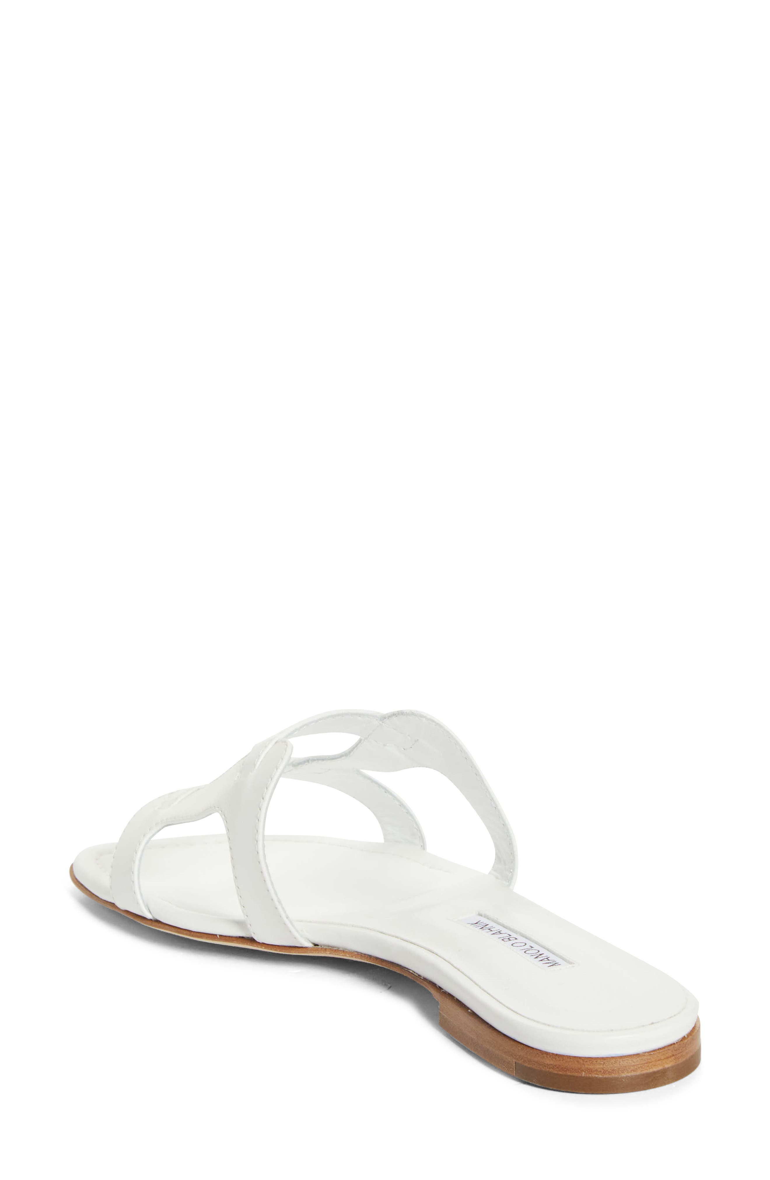 Manolo Blahnik Grellanu Slide Sandal, Alternate, color, White