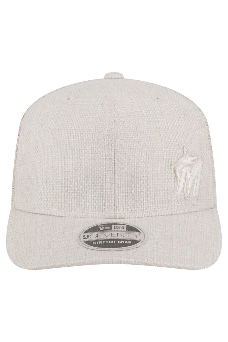 Men's New Era Light Beige Miami Marlins Flawless 9SEVENTY Stretch-Snap Hat, Alternate, color, Light Beige