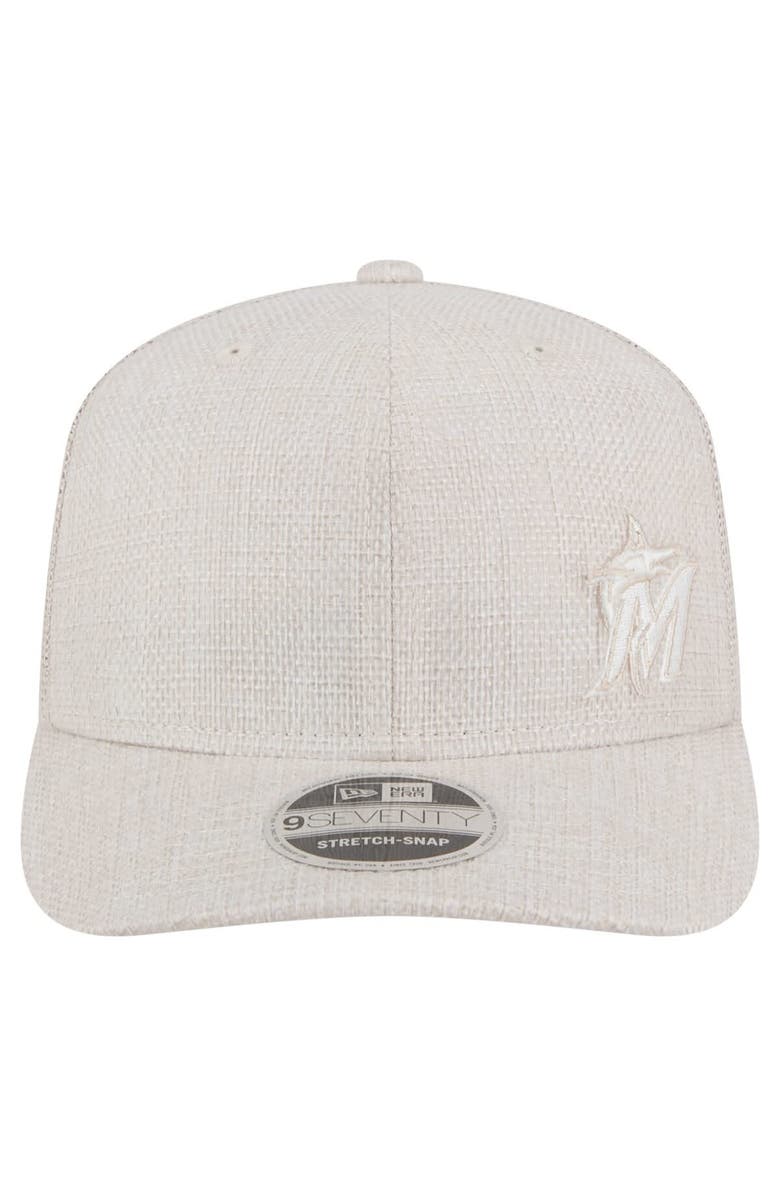 New Era Men's New Era Light Beige Miami Marlins Flawless 9SEVENTY Stretch-Snap Hat, Alternate, color, Light Beige