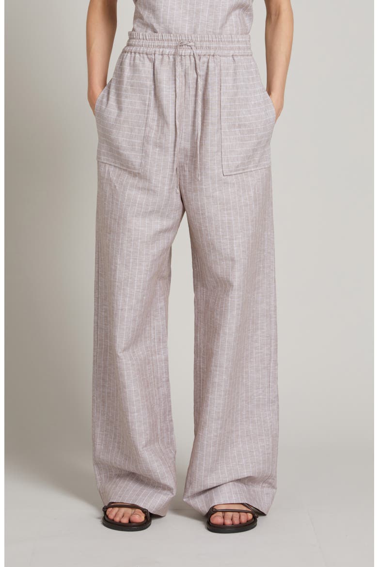 Fauna Linen Blend Wide Leg Pants, Main, color, HAZELNUT BROWN