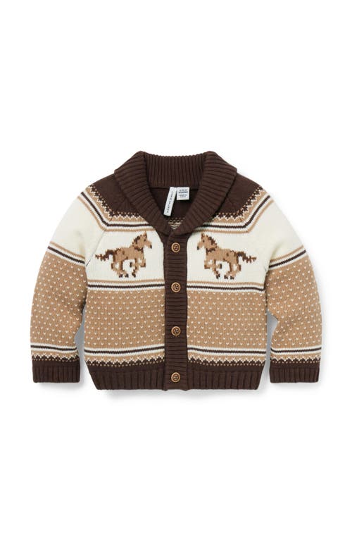 Janie And Jack The Little Equestrian Baby Cardigan In Multi
