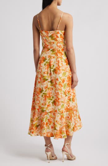 Faux Wrap Midi Dress