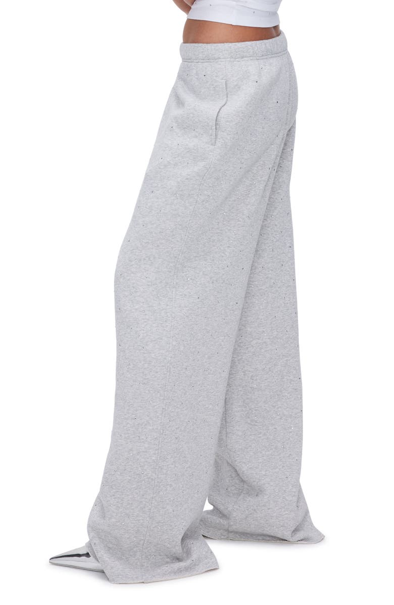 Good American Crystal Fleece Wide Leg Sweatpants, Alternate, color, 