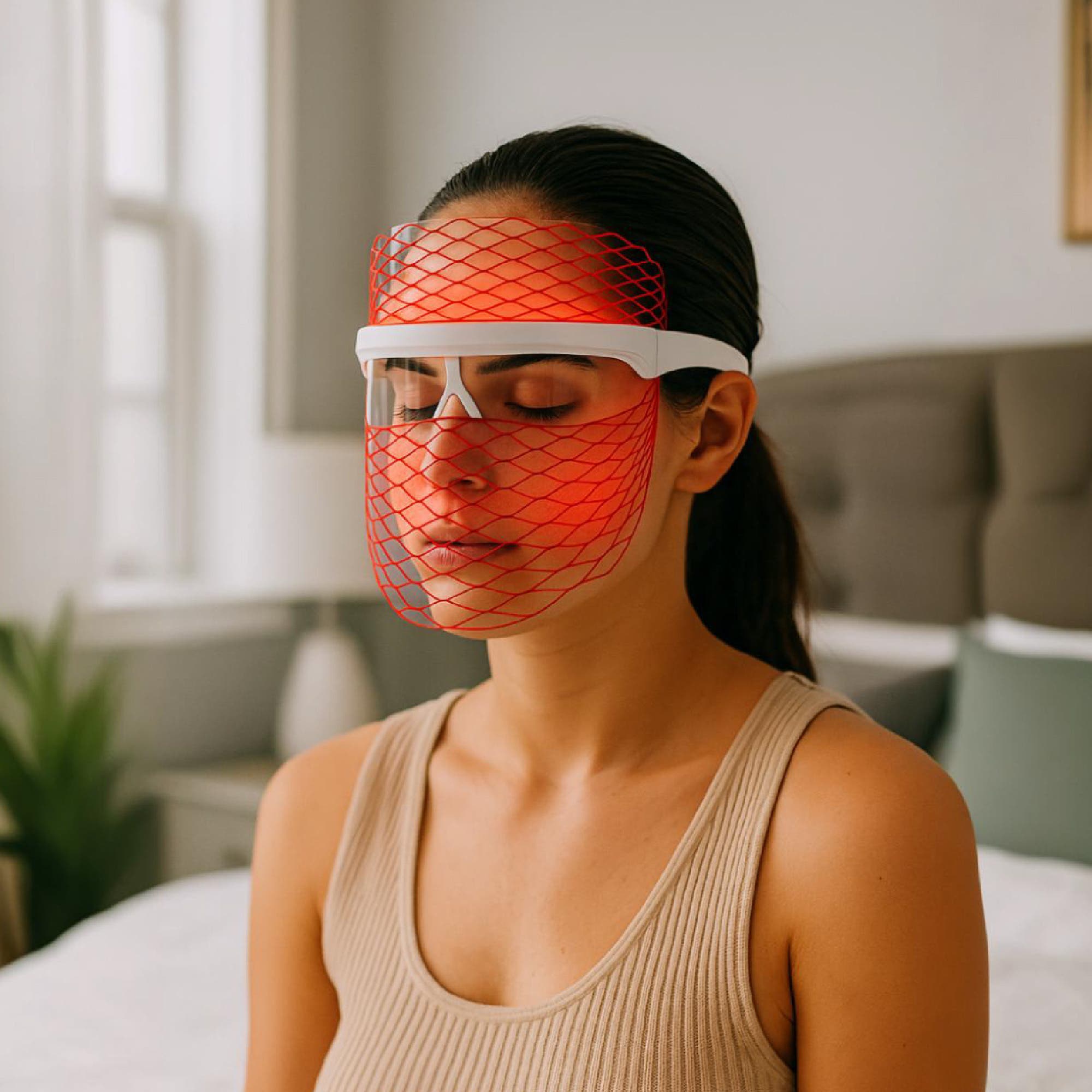 7-in-1 LED Light Therapy Face Mask, Sculpting Wand, and Neckplate