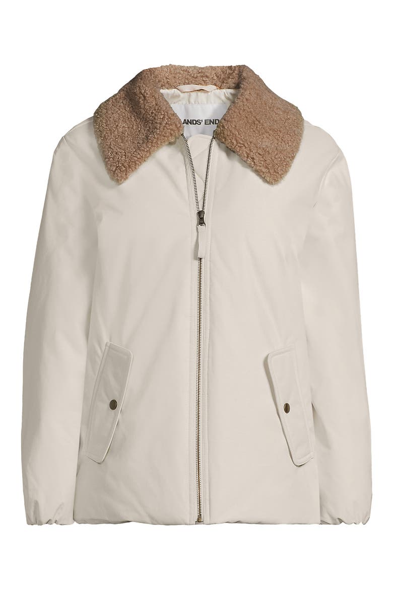 High Pile Collar Insulated Bomber Jacket, Alternate, color, Pearl Dust
