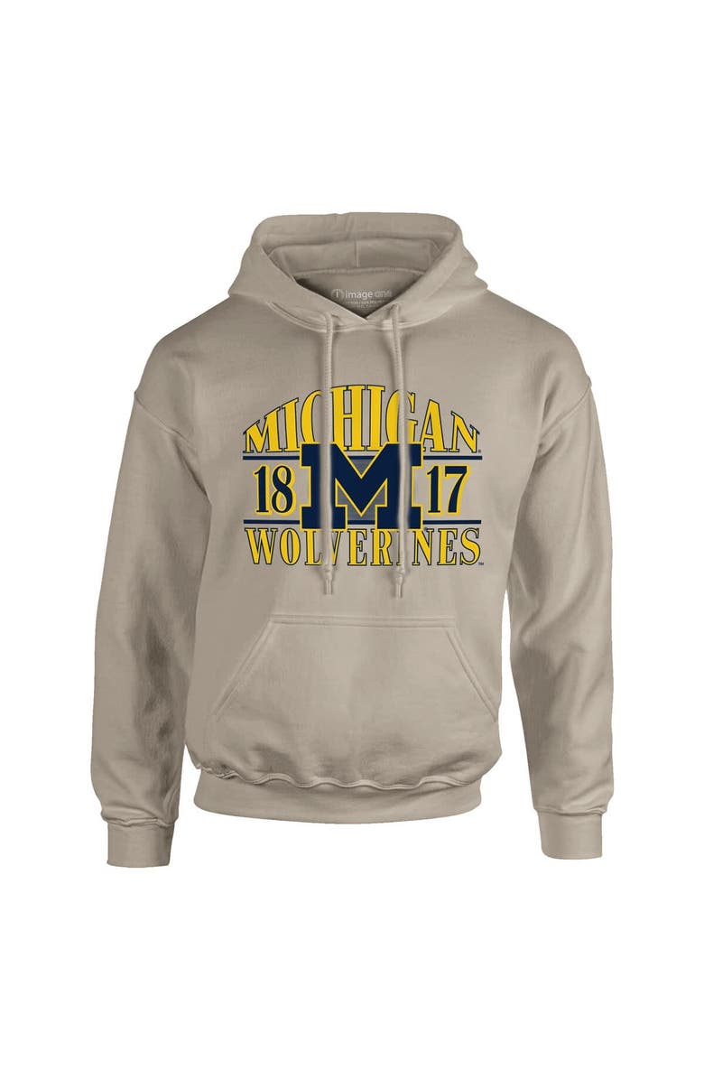 IMAGE ONE Men's  Tan Michigan Wolverines Upper Arch Letters Pullover Hoodie, Alternate, color, Tan