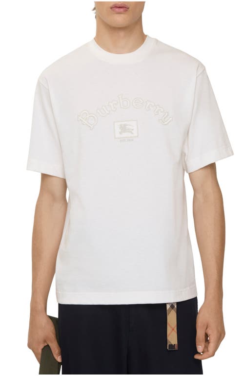 Burberry Gothic Logo Cotton T-shirt In White