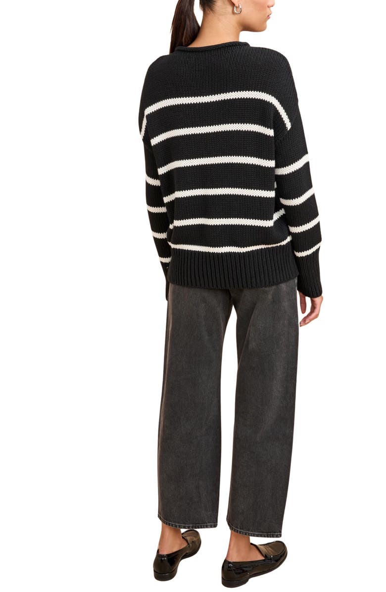 La Ligne Marina Sweater, Alternate, color, Black/Cream