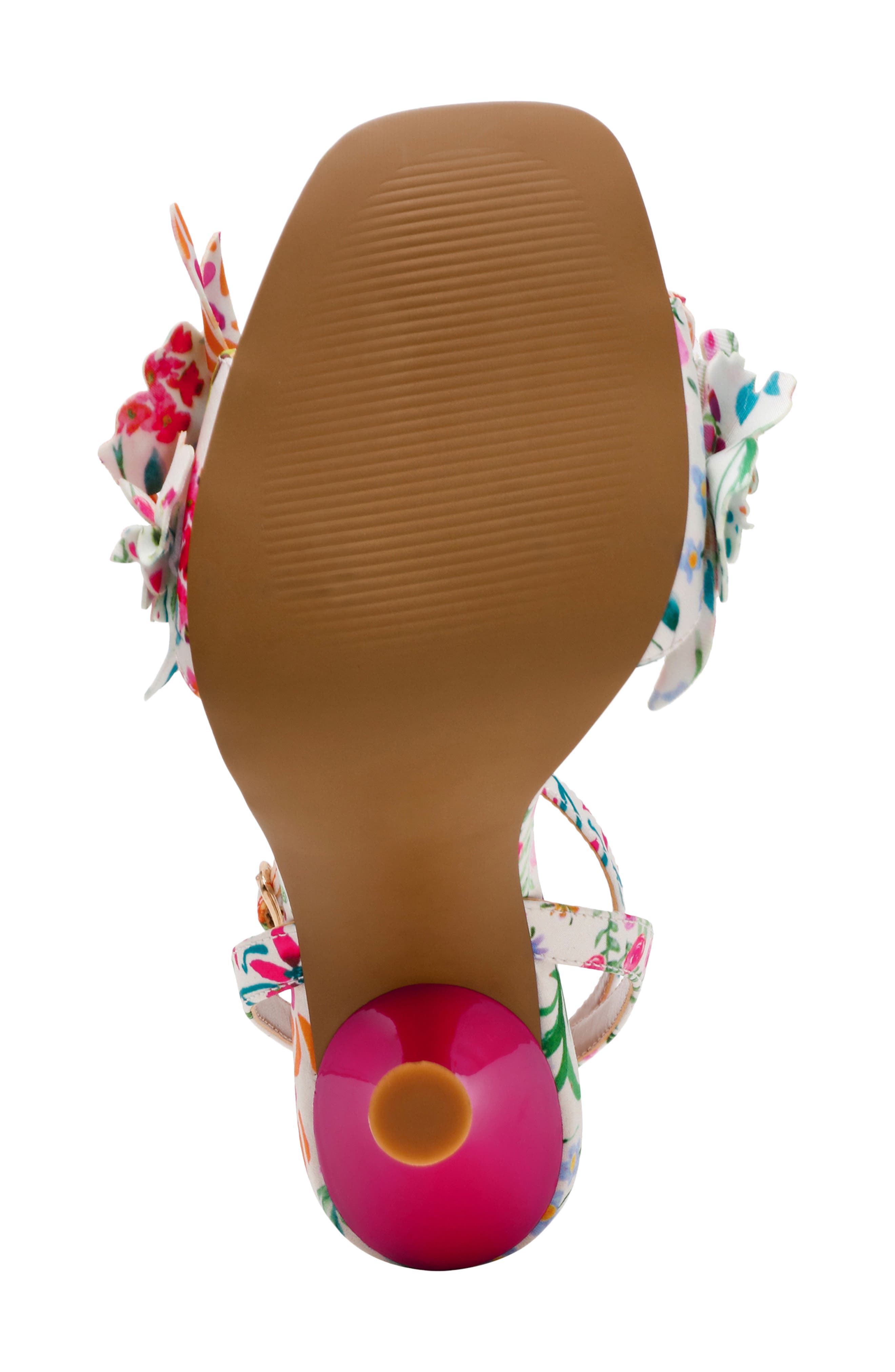 Betsey Johnson Hilley Ankle Strap Sandal, Alternate, color, Natural Floral Multi