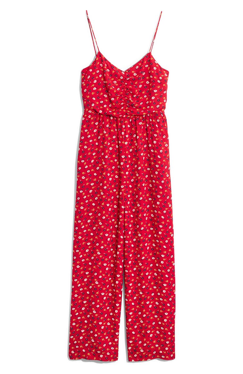 Madewell Ruched Wide Leg Jumpsuit, Alternate, color,