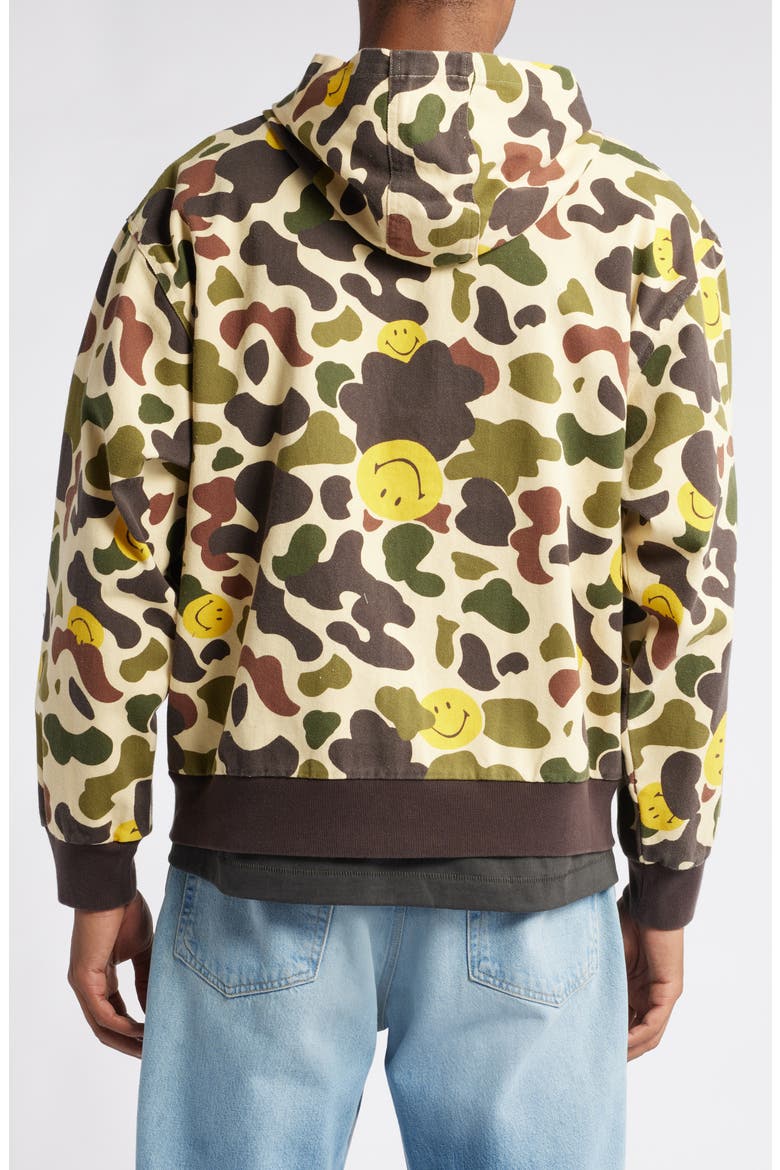 SMILEY® Camo Twill Zip Hoodie, Alternate, color, WOODLAND