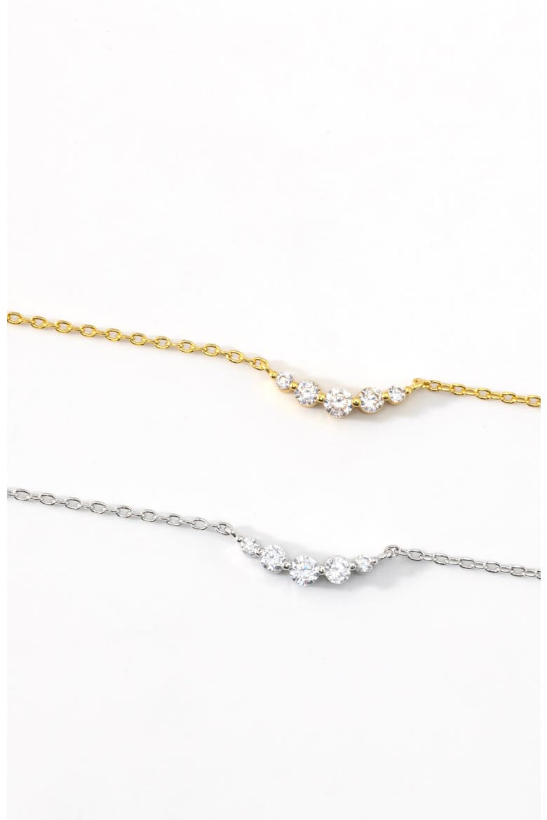 Mini Arc Diamond Necklace, Alternate, color, Gold