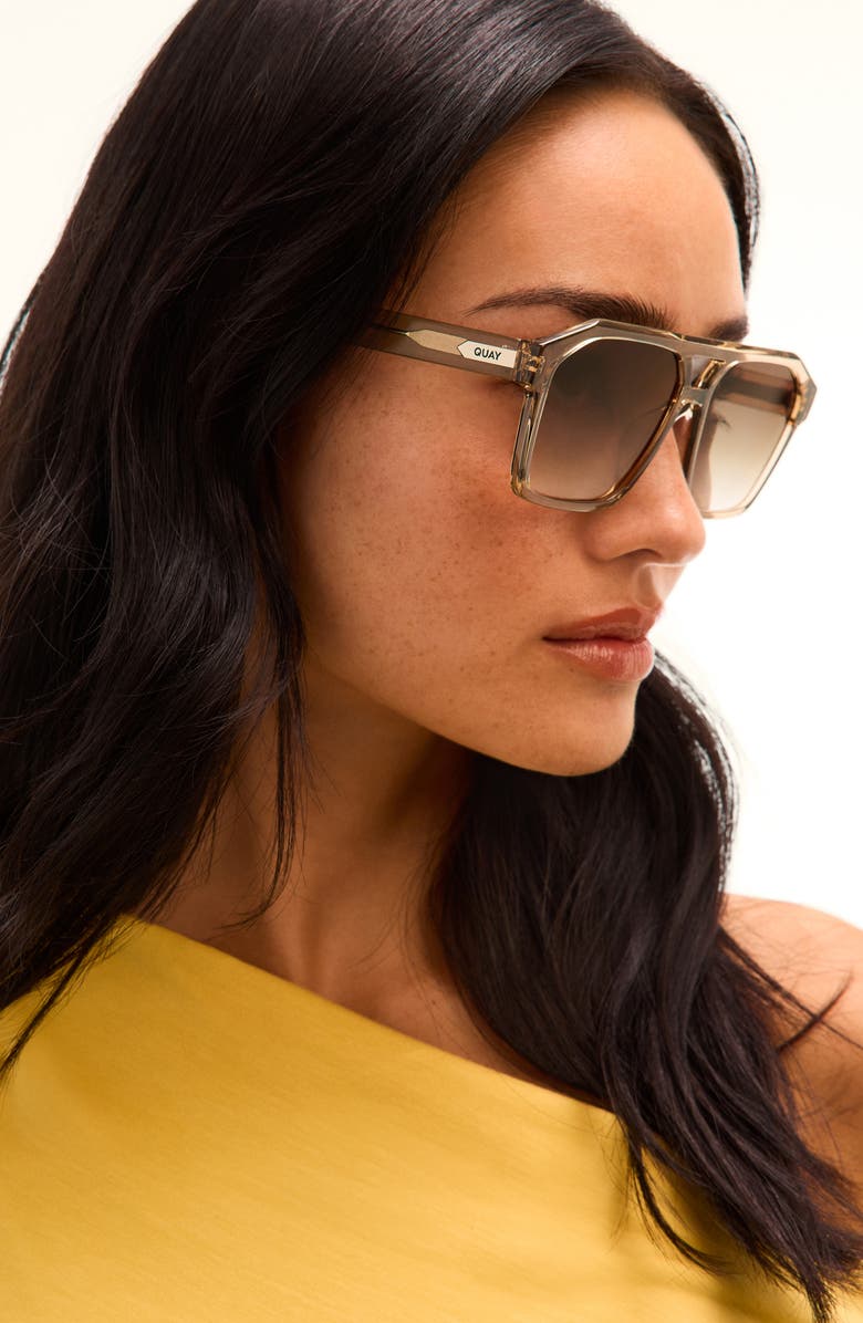 QUAY Soundcheck 48mm Gradient Aviator Sunglasses, Alternate, color,