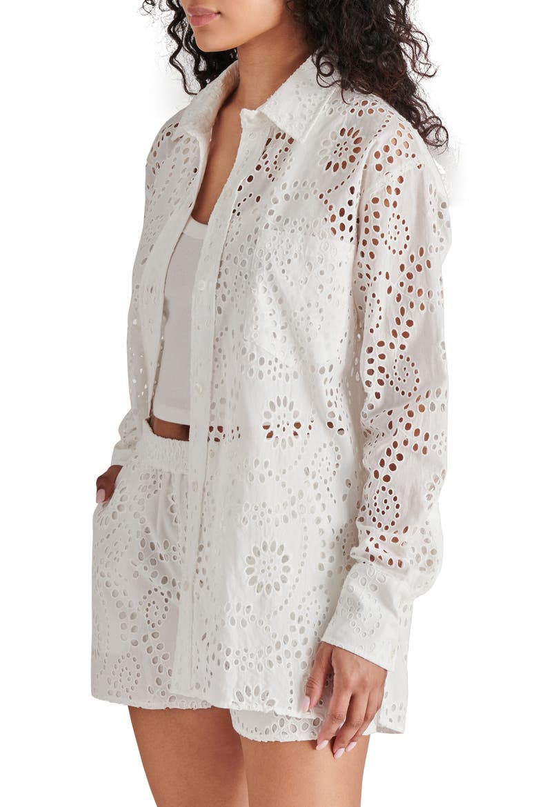 Cornelia Cotton Eyelet Button-Up Shirt, Alternate, color, CLOUD