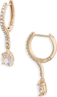 Nordstrom Pavé Bar Drop Huggie Earrings