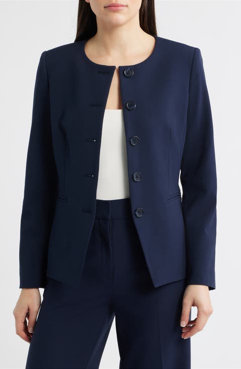 Tahari ASL Collarless Jacket (Petite)