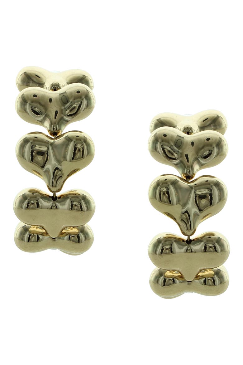 Trella Heart Hoop Earrings, Main, color, GOLD
