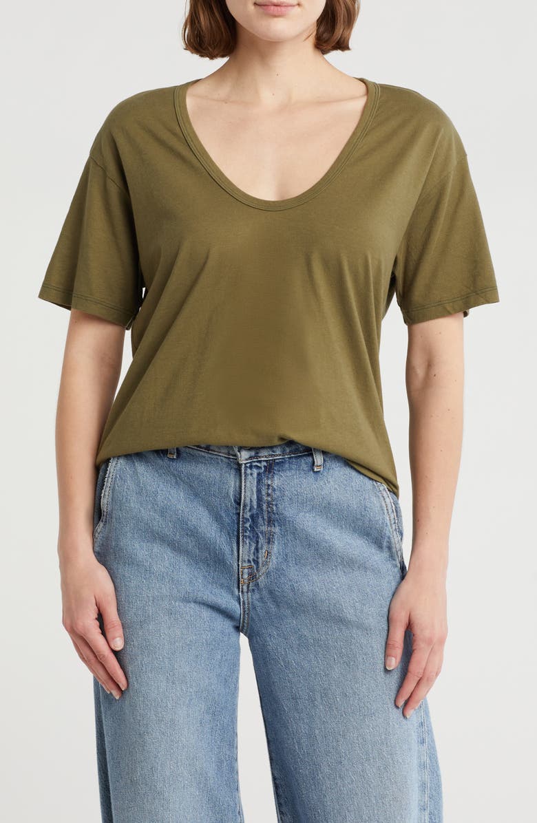 AG Relaxed Fit U-Neck T-Shirt, Main, color, Green Haven