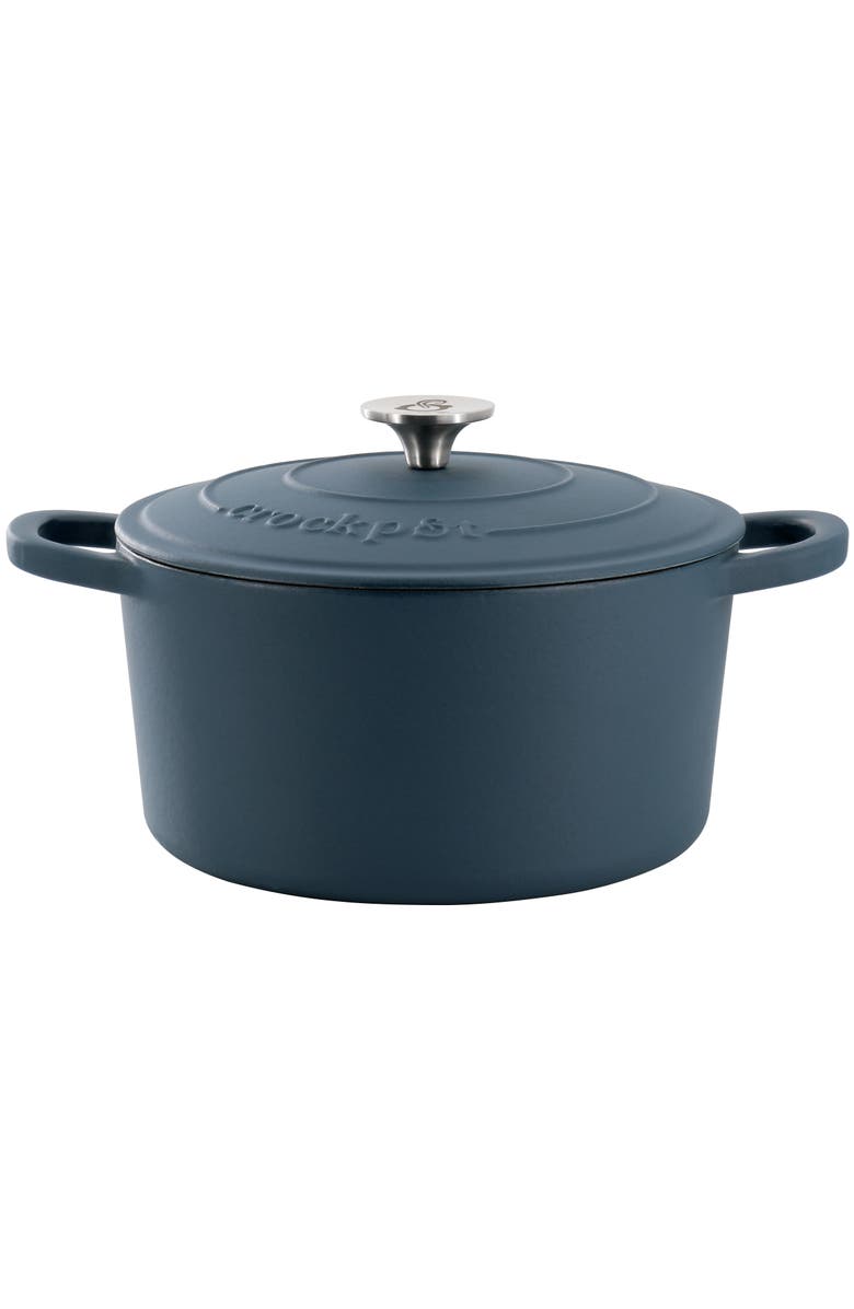 Crockpot 5 Quart Enameled Cast Iron Dutch Oven, Main, color, Blue