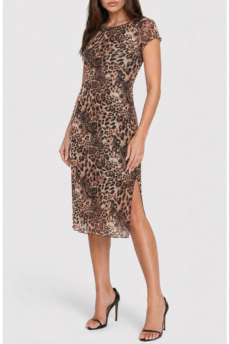 Power Mesh T-Shirt Maxi Dress, Alternate, color, ANIMAL