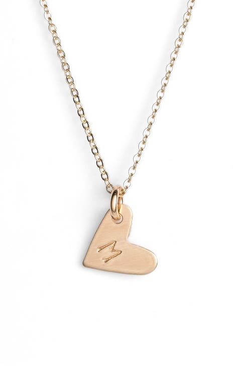 14k-Gold Fill Initial Mini Heart Pendant Necklace
