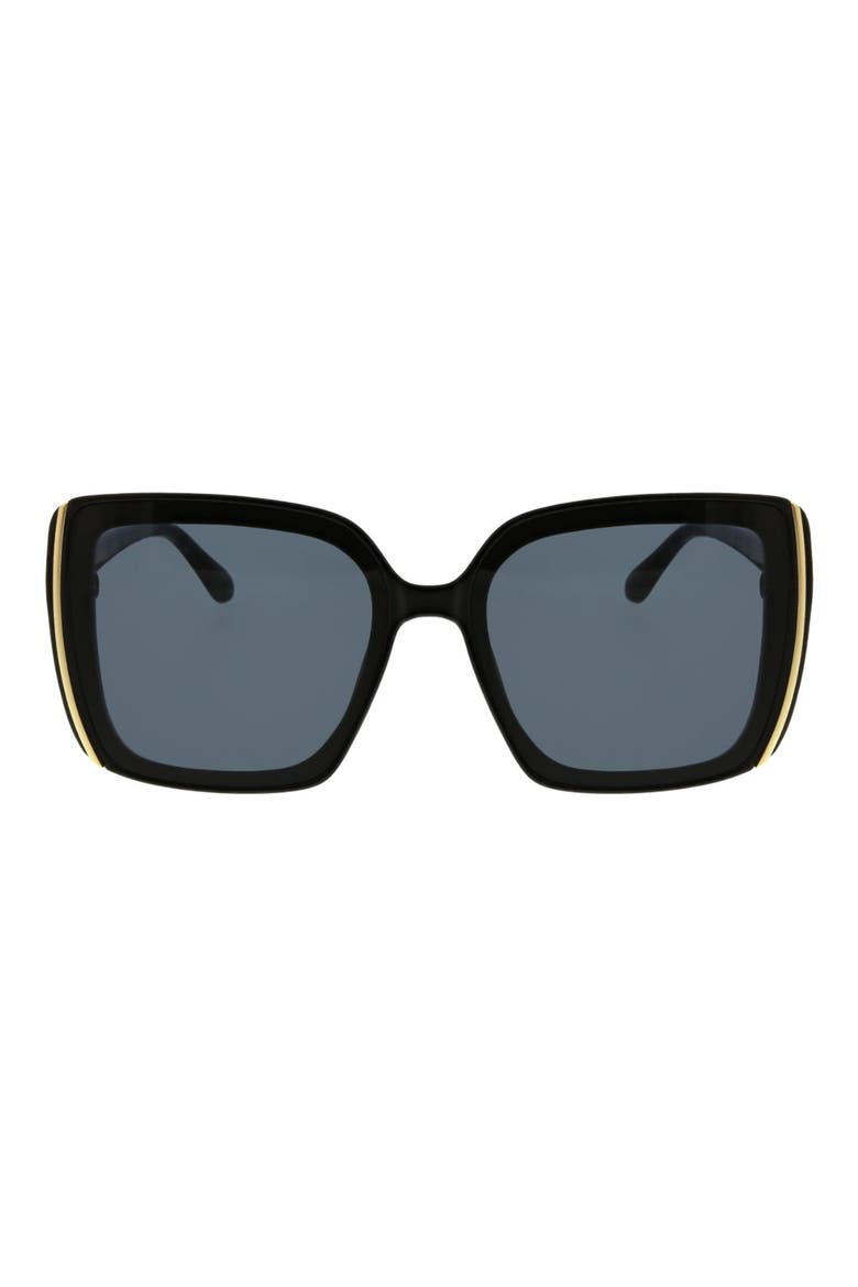61mm Oversize Square Sunglasses, Main, color, BLACK