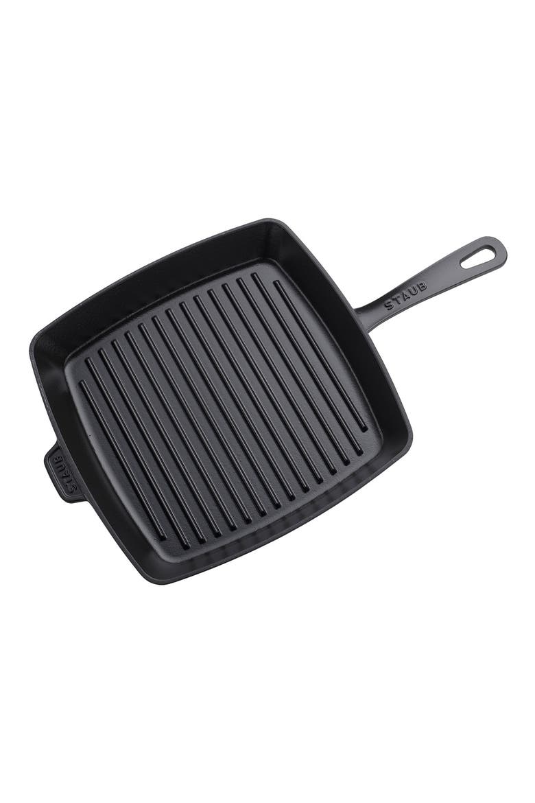 12-Inch Enameled Cast Iron Square Grill Pan, Alternate, color, MATTE BLACK