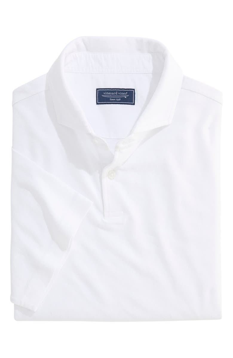 vineyard vines Lived-In Piqué Polo, Alternate, color, White Cap