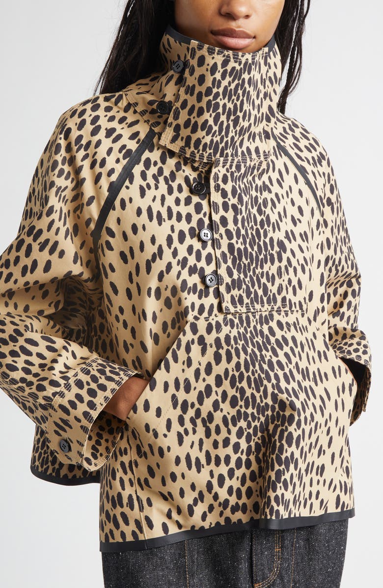 NACKIYÈ Fisherman Print Cotton Pullover Jacket, Alternate, color, Leopard