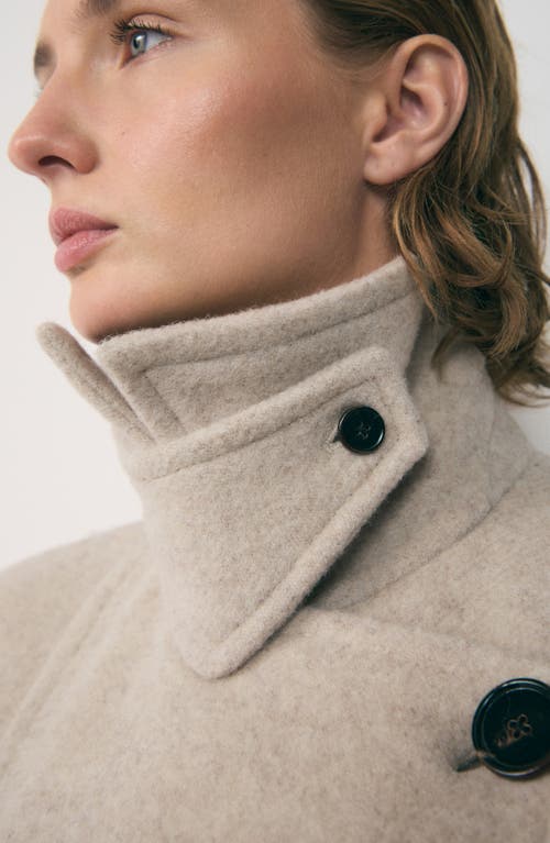 MANGO MANGO ASYMMETRIC DOUBLE BREASTED WOOL BLEND COAT