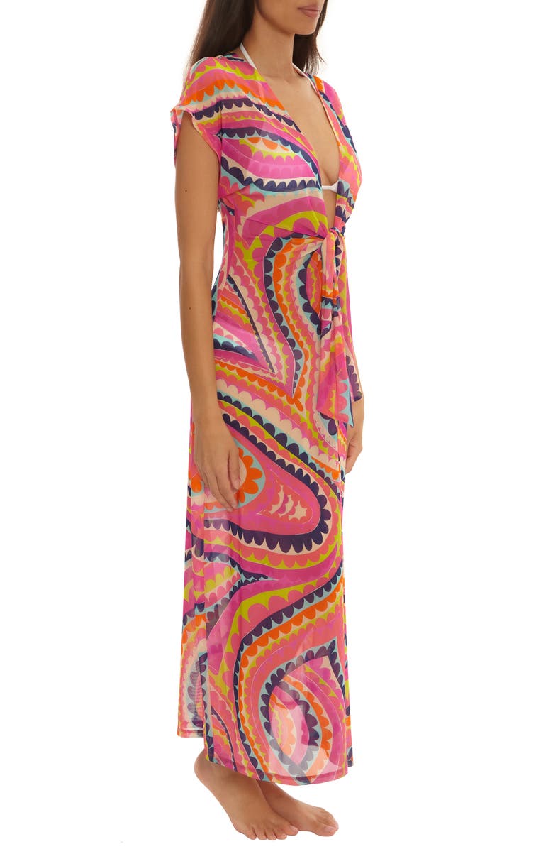 Trina Turk Aphrodite Sheer Mesh Cover-Up Dress, Alternate, color, 