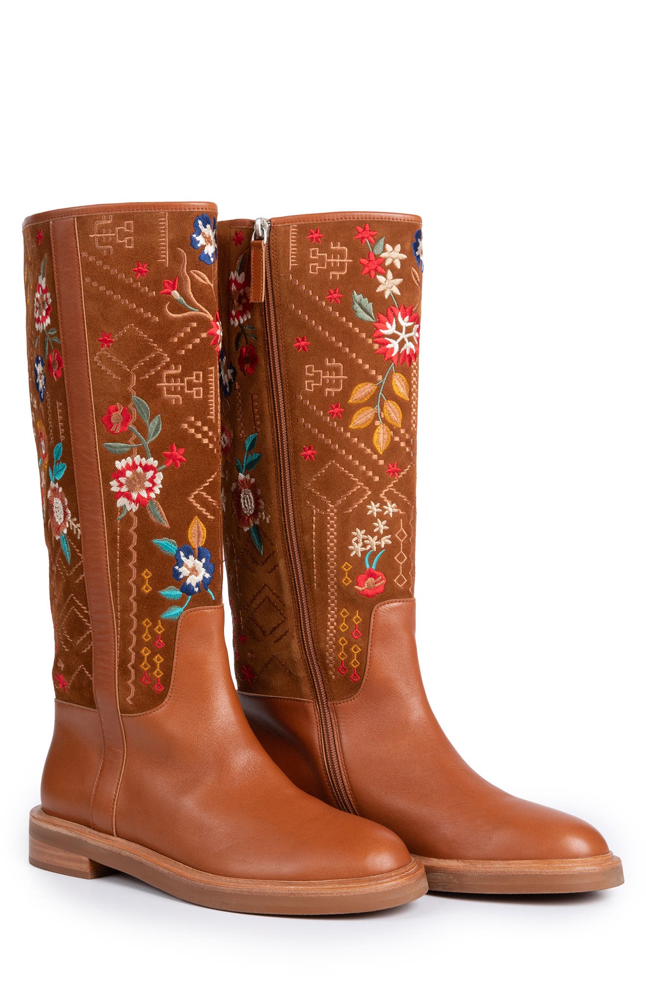 Johnny Was Olivia Embroidered Knee High Boot, Main, color, 