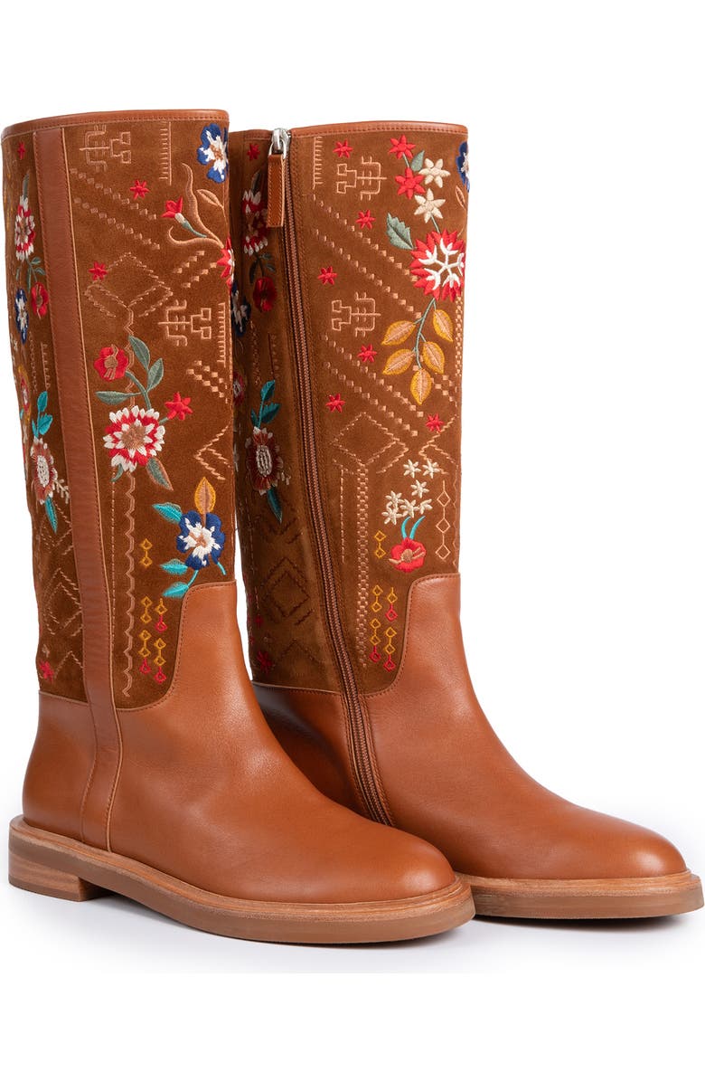 Johnny Was Olivia Embroidered Knee High Boot, Main, color,
