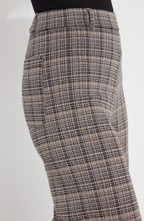 Lyssé Erin High Waist Ponte Jacquard Pant In Opposites Attract Plaid