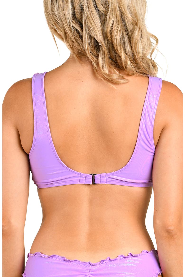 Iridescent Merrow Bralette Bikini Top, Alternate, color, VIOLET