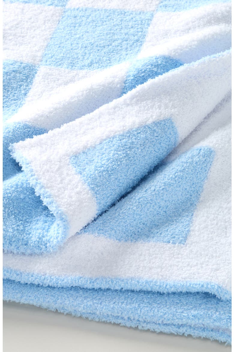 Print So Soft Chenille Blanket, Alternate, color, BLUE QUIET WHITE CHECKERED