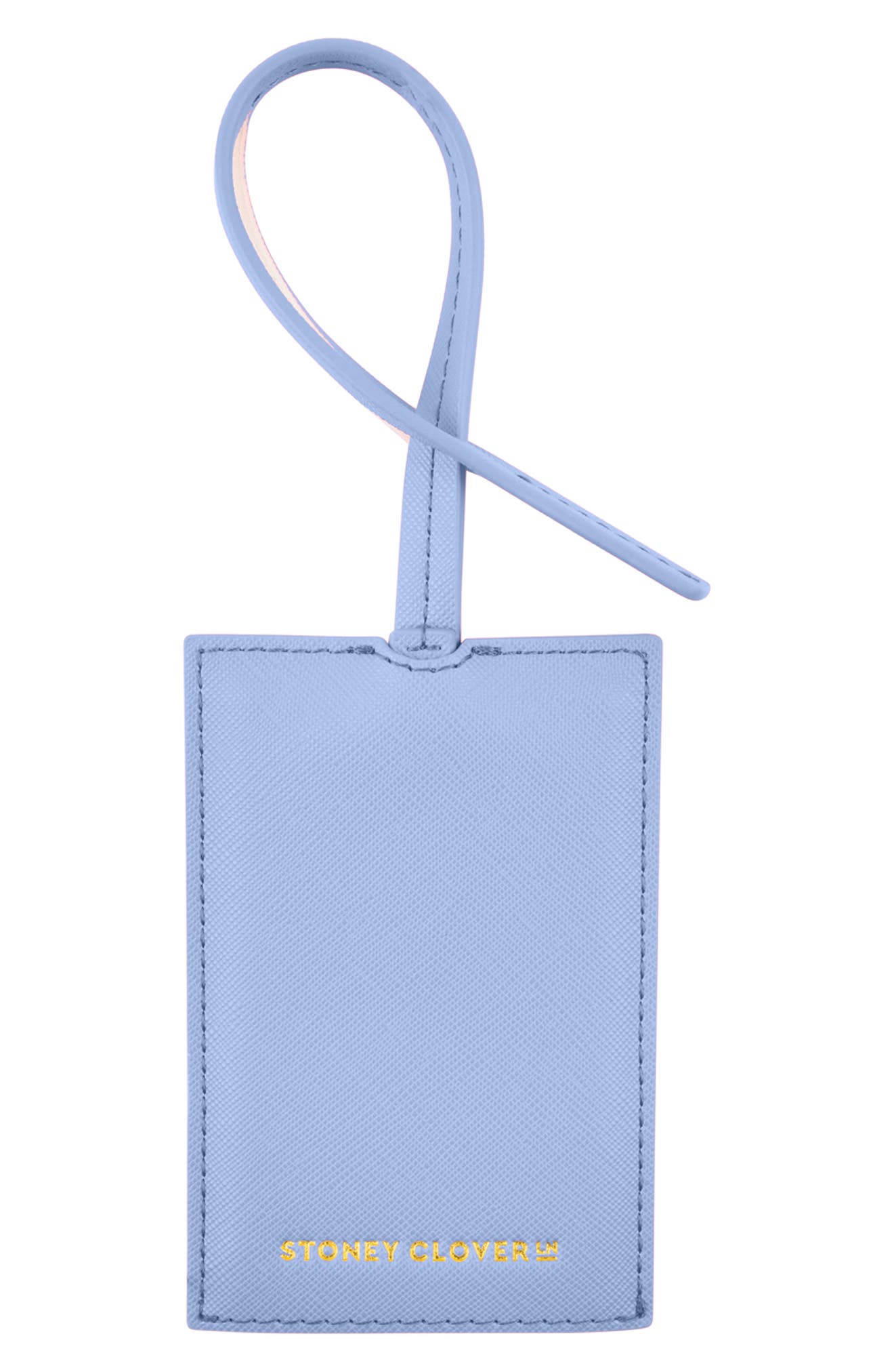 Stoney Clover Lane Textured Faux Leather Luggage Tag, Main, color, Periwinkle