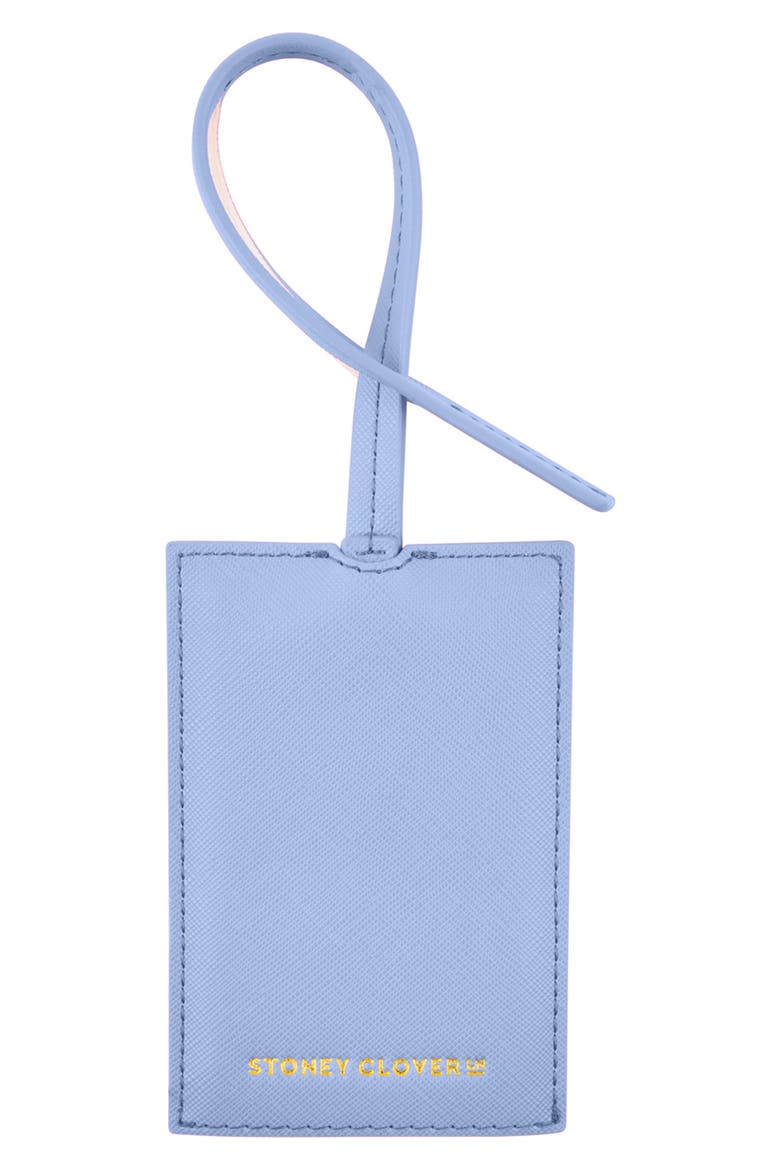 Textured Faux Leather Luggage Tag, Main, color, PERIWINKLE