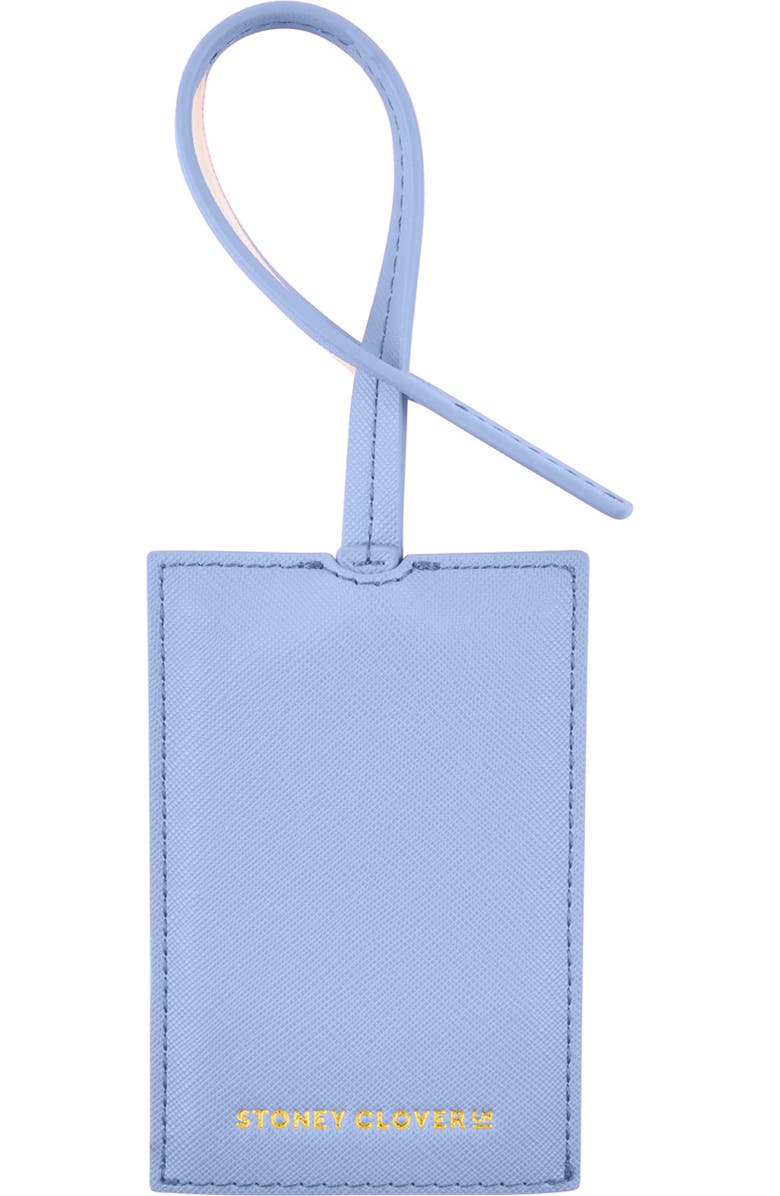 Stoney Clover Lane Textured Faux Leather Luggage Tag, Main, color, Periwinkle