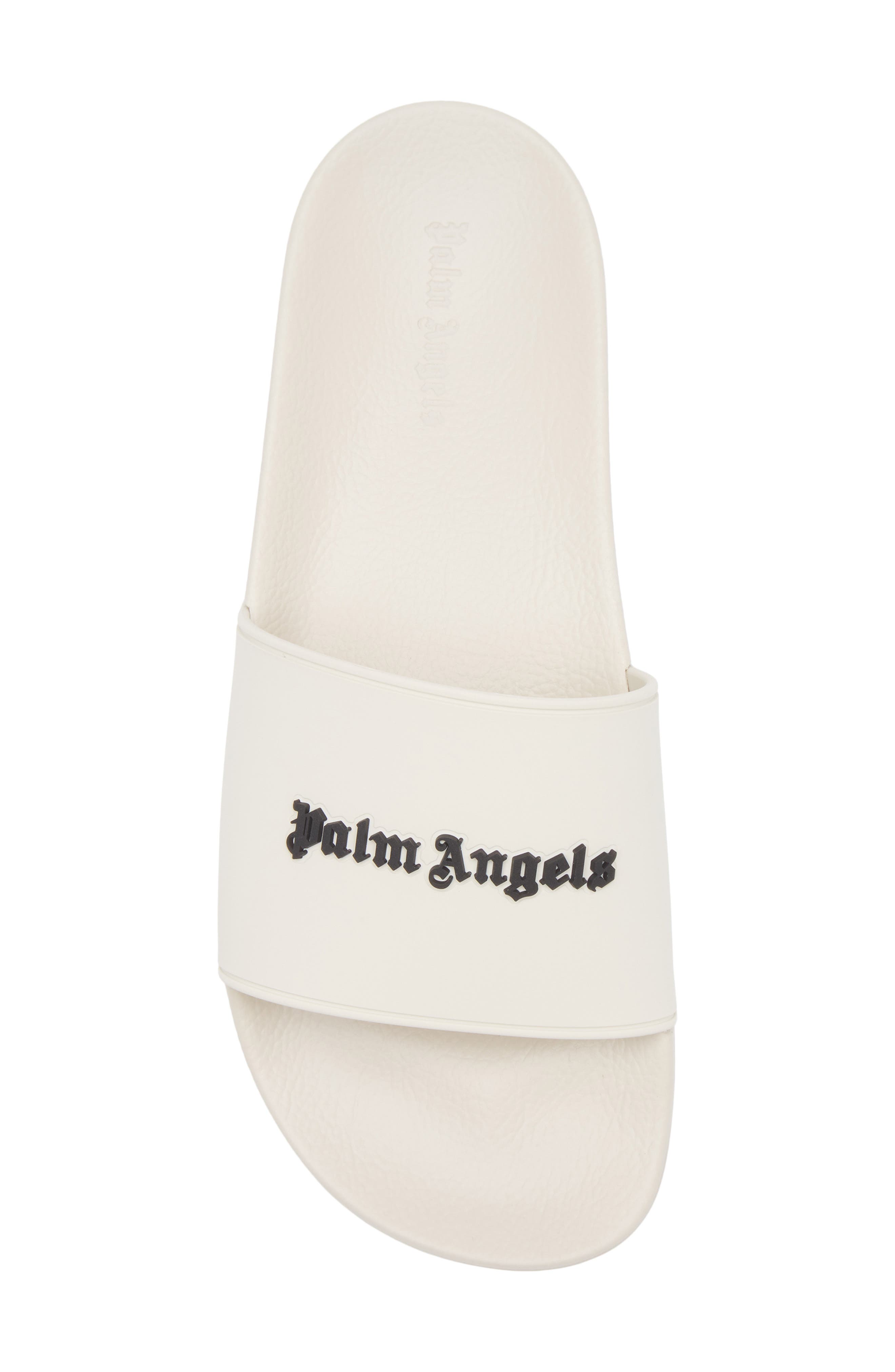 Palm Angels Logo Pool Slide Sandal, Alternate, color, Beige/Black