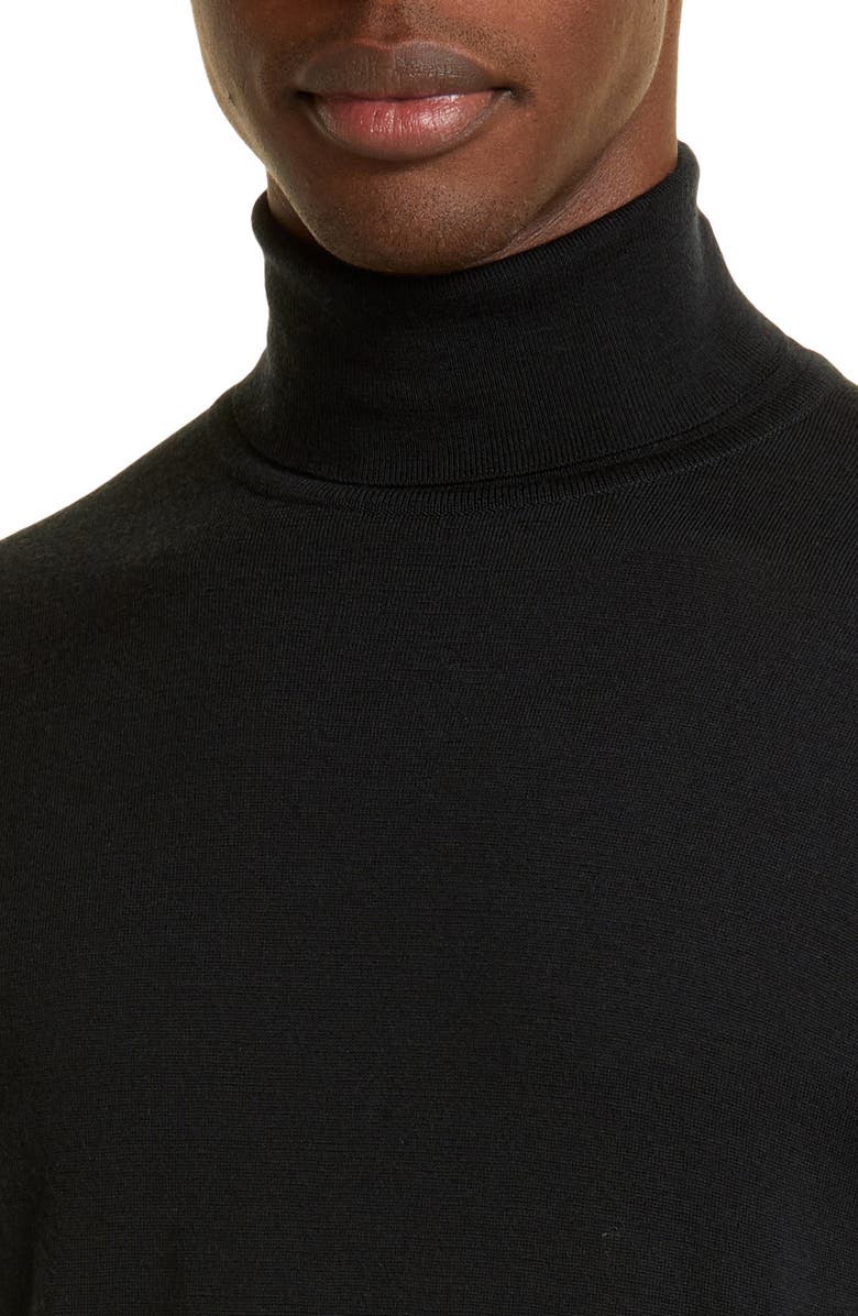 John Smedley Richard Turtleneck Merino Wool Sweater, Alternate, color, Black