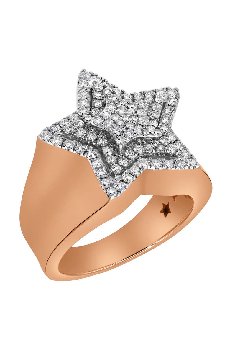 LuvMyJewelry SuperStar 14K Rose Gold Diamond Men Statement Ring - 0.97ct., Alternate, color, 14K Rose Gold