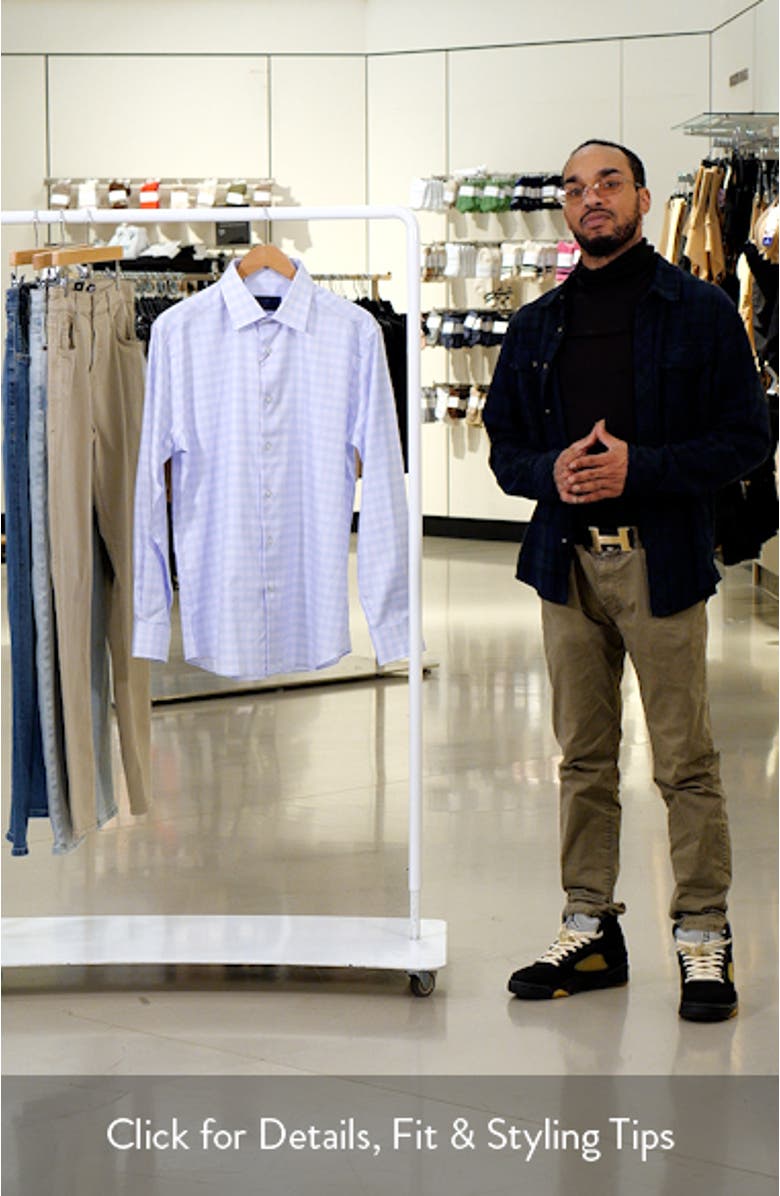 Trim Fit Twill Check Dress Shirt, sales video thumbnail