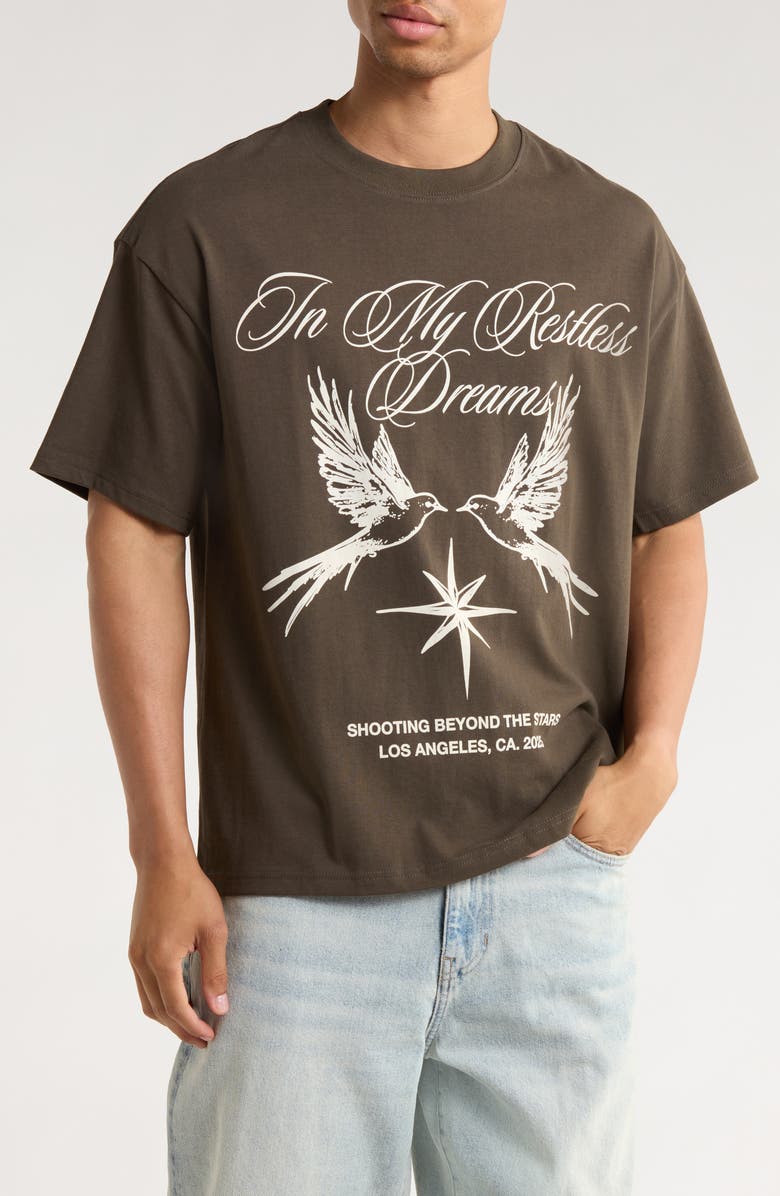 PacSun Restless Graphic T-Shirt, Main, color, Brown